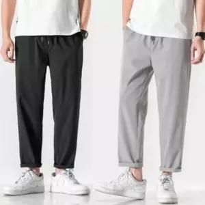 남자바지 배기팬츠 허리밴딩 루즈핏 캐주얼 데일리룩 밴딩팬츠 배기바지 (W960A2C)