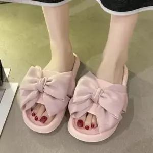 EVA 가벼운 컬러 왕리본 여성 사무실 실내화 슬리퍼