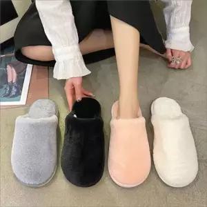 페이크퍼 슬리퍼 4컬러 소프트 겨울 털 실내화 푹신한 키높이 겨울