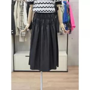 [스테파니] 세이브존07 가죽 셔링 롱 스커트 A25SK5304 (S49380481)