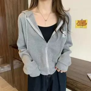 여성 크롭 후드집업 루즈핏 집업후디 데일리 캐주얼