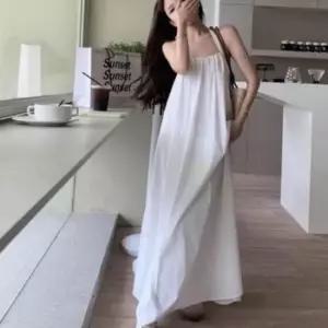 여름 홀터넥 롱 원피스 백리스 민소매 휴양지 비치 룩