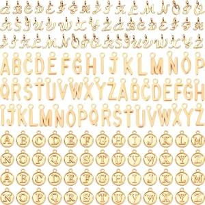 산닉스 레터 참스 156Pcs/6 세트 알파벳 ABC 3 스타일 캐피탈 A-Z 오픈 점프 링이 있는 DIY 팔찌 목걸이