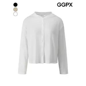 [GGPX]버튼 후드 시스루 가디건 (GQ5KG008F)