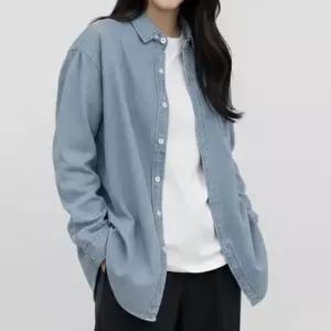 여성 루즈핏 데님 셔츠 남방 캐주얼 청남방