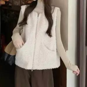 뽀글이 이너 데일리 집업 여성 조끼 베스트