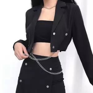 [하프클럽/]TBZ 교복몰 UP 크롭 자켓 숏자켓 여자자켓 가죽자켓 크롭