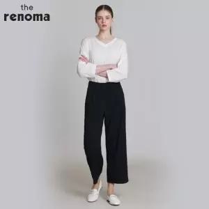 [레노마(renoma)] 뒷밴딩 핀턱 와이드 슬랙스 (택가격: 199000원)