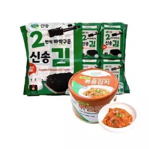 신송 두번씩 바싹 구운신송김4g 16개+엄마손 볶음김치160g 2개