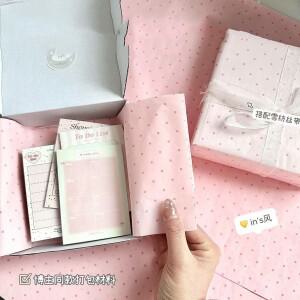 Ins 핑크 폴카 도트 시드니 종이 선물 포장지, 작은 신선한 꽃다발 DIY 수제 재료