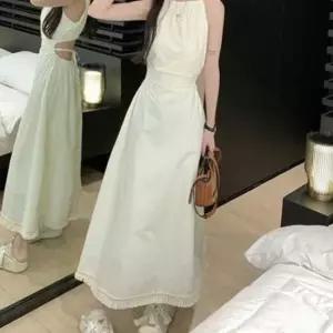롱원피스 홀터넥 허리트임 심플 시크