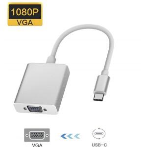 USB C Thunderbolt3-VGA 1080P 디스플레이 어댑터 -C 남성-VGA 여성 변환기 케이블-Surface Book 2 모니터