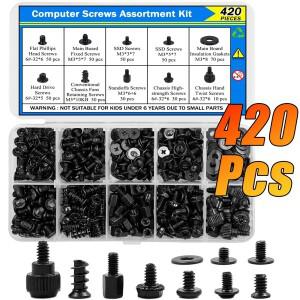 마더보드 스탠드오프용 420피스 PC 나사 키트  HDD SSD 노트북 팬  케이스 수리  M.2 DIY 컴퓨터 조립 구성