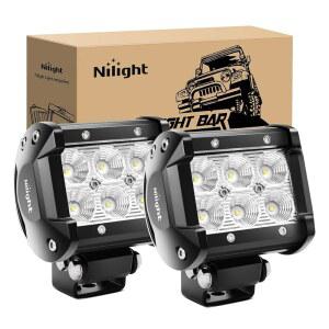 Nilight LED 포드 2Pcs 18W 1260LM 플러드 오프로드 라이트 매우 밝은 드라이빙 포그 보트 트럭 픽업 골프 카트 SUV ATV UTV 4x4 밴 캠퍼용 작업용
