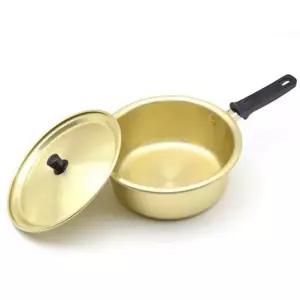 찌게 레트로 양수냄비 라면 냄비 양은냄비 편수 노란