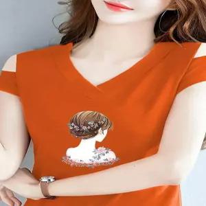 라인 댄스복 상의 슬림 티셔츠 반팔 단체복 오색 녹색 반짝이