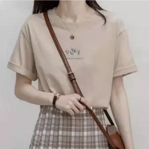 좋은 여자 루즈핏 레터링 라운드넥 반팔 티셔츠 실켓티 박스티