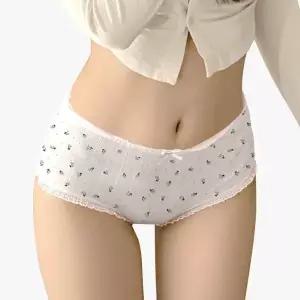 [하프클럽/]여성 레이스 팬티 얇은 패턴 드로즈 삼각 맥시 속옷