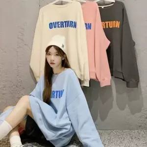루즈핏 여성 기모 맨투맨 데일리 여자 오버핏 맨투맨 스웨트셔츠 캐주얼