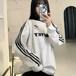 루즈핏 여성 맨투맨 티셔츠 레터링 여성 오버핏 맨투맨 라운드 캐주얼