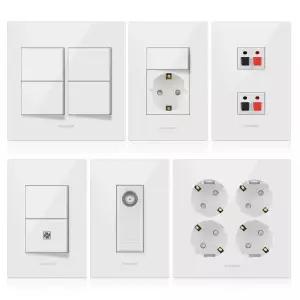크리스탈2 화이트 스위치 콘센트 전기 커버 1구 2구 3구 4구 5구 6구