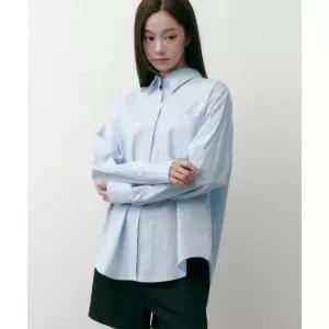 솔트앤초콜릿 SAC 로고 오버핏 포플린 셔츠 스카이블루 4W2417001 413646