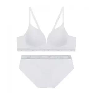ELLE INNERWEAR 에어로쿨 컴포트핏 노와이어 브라 팬티 세트 - 화이트 ECWRP181WH 459634