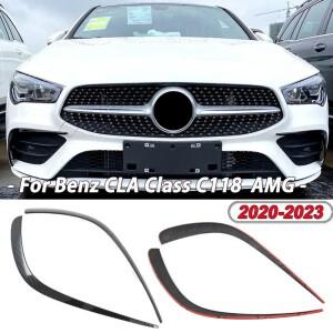 메르세데스 벤츠 CLA 클래스 C118 AMG 2020-2023 용 자동차 앞 범퍼 스포일러 스플리터, 에어 안개등 그릴