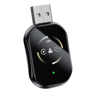 안드로이드 에어플레이 오토 미러링 블루투스+와이파이 USB 동글 차량용 AI 박스 3in1 미러링 유선에서 무