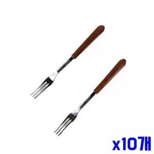 [콩심팥심]과일포크 티포크 2P x10개 심플 디저트포크 우드