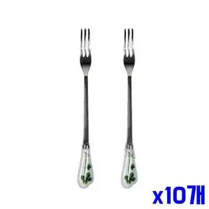 [콩심팥심]15cm 과일포크 디저트포크 x10개 티포크 2P 클로버