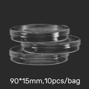 뚜껑이 LB 플레이트 박테리아 효모 용 10Pcs 90mm 플라스틱 페트리 접시 실험실 화학 장비 용품