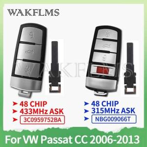 폭스바겐(VW) 파사트 CC 2006- 스마트키 시스템 없는 차량용 리모컨 키 315MHz ID48 NBG009066T 3C0959752B