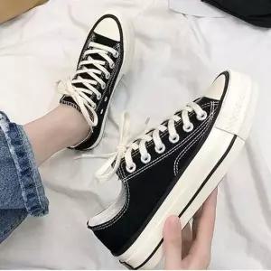 여성 3.5cm 통굽 캔버스화 운동화 스니커즈