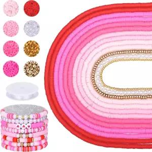 AceFun 3750PCS 진주 구슬 스페이서 포함된 팔찌용 폴리머 클레이 키트 헤이시 세트 목걸이 귀걸이 찾기