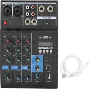 오디오 믹서 4채널 USB 스테레오 울트라 컴팩트 믹싱 콘솔 보컬 프로페셔널 이펙트 엔진 프로세서 음악