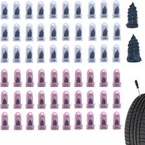 Bawkars 60 PCS 타이어 수리 고무 못 진공 키트 나선형 나사 자동차 트럭 오토바이 트랙터 펑크 수리블랙를