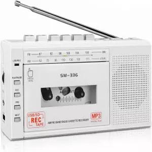 세미에 소형 카세트 플레이어 레코더 USB 또는 마이크로 SD 카드를 통한 카세트-디지털 변환기 AC 4 AA