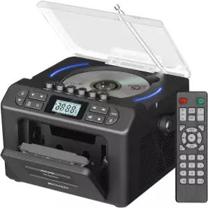 Retekess TR642 CD 플레이어 붐박스 카세트 AM/FM 라디오 LED 앰비언트 조명 15시간 지속 듀얼 스피커