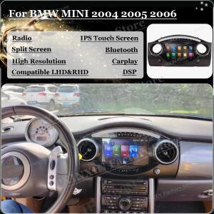 BMW MINI 2004~2006용 안드로이드 14 무선 카플레이 카 라디오, BT 5.0 GPS 내비 플레이어, 자동차 멀티미