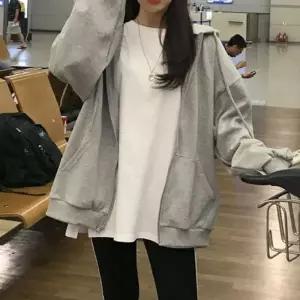 [룽스_65]무지후드집업 간절기 후드 집업 잠바 2컬러