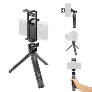 야심찬 GT-07 미니 삼각대, 360 볼 콜드 슈 마운트 캠, DSLR 나사, 6.6파운드 삼각대 최대 하중 캠코더 스탠드, 헤드 액션 및 트래블 모바일 1/4인치