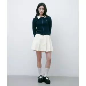 브랜드정품 솔트앤초콜릿 SALT AND CHOCOLATE 배색 카라 니트 집업 네이비 4W241F001 170099