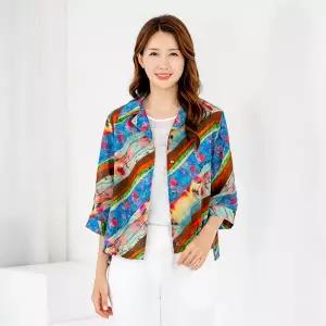 엄마옷 모슬린 엄마옷 자켓 인견 카라 7부 605HJK114 중년여성/50대/60대/70대/빅사이즈/할머니옷/마담
