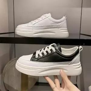 4cm 키높이 캔버스화 여자 단화 스니커즈 흰색운동화