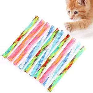 Haosie 10PCS 고양이 스프링 튜브 장난감 인터랙티브 자유롭게 접을 수 있는 모양 실내 놀이용 멀티컬러