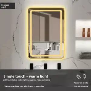 욕실 거울 60*80cm 인치 스마트 사각 호텔 LED 조명 김서림 방지 화장대 터치스크린 벽걸이형 소형