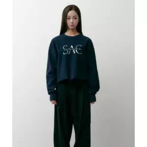 브랜드정품 솔트앤초콜릿 SALT AND CHOCOLATE SAC 로고 크롭 리버시블 스웨트셔츠 네이비 4W2233303 170258