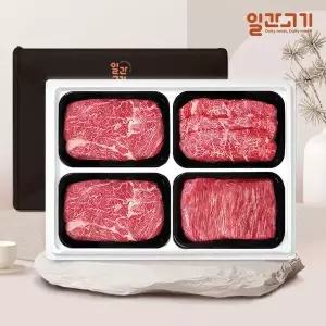 [일간고기] 1등급 암소한우 선물세트 1.2kg (알등심2팩+새우살+살치살)