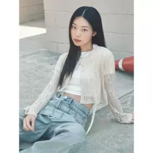 에잇세컨즈 32475ALY6A 아우터 디스트로이드 라운드넥 카디건 베이지 4267560